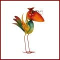 Gartenfigur Vogel stehend mit Brille aus Metall 43 cm hoch lustiger Gartenvogel Dekofigur für den Außenbereich geeignet