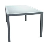 Gartenfreude 2700-1013 Aluminium Tisch mit Glasplatte, 160 x 90 x 72 cm