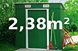 Gartenhaus Geräteschuppen 2,38m² aus verzinktem Stahlblech Metall grün von AS-S
