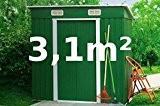 Gartenhaus Geräteschuppen 3,1m² aus verzinktem Stahlblech Metall grün von AS-S