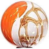 Gartenkugel, Rosenkugel, Dekokugel "PUNTO" orange-marmoriert, Ø 13 cm, mundgeblasen und handgeformtes Glas Unikat (ART GLASS powered by CRISTALICA)