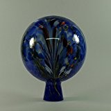 Gartenkugel Rosenkugel mit Granulat dunkelblau d 12cm mundgeblasen handgeformt Lauschaer Glas das Original