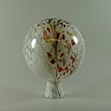 Gartenkugel Rosenkugel mit Granulat weiß d 12cm mundgeblasen handgeformt Lauschaer Glas das Original