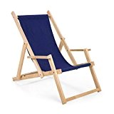 Gartenliege Strandliege Liegestuhl aus Holz Sonnenliege N/1 mit Armauflagen