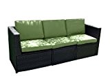 Gartenmöbel 3tlg. Sitzgruppe Poly Rattan Lounge Garten Garnitur Couch grün
