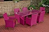 Gartenmöbel Set, Sitzgarnitur Avignon, rubin-rot / pink, Polyrattan-Aluminium-Gestell, Gartengarnitur, Sitzgruppe