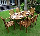 Gartenmöbel, Teak 6 - 8 Sitzer Oval geölt Bali Raja