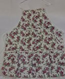 Gartenschürze mit 5 Taschen abwaschbar mit Rosen-Muster Blumen Gärtnerschürze