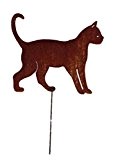 Gartenstecker Edelrost - laufende Katze groß - Höhe 29 cm