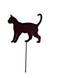 Gartenstecker Edelrost - laufende Katze klein - Höhe 18 cm