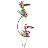 Gartenstecker - Gartenpendel Crazy Swingbirds - UV-beständiges und wetterfestes Metall - Gesamthöhe: 140cm - inkl. Standstab