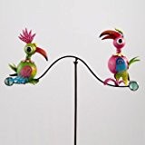 Gartenstecker - Gartenpendel Funny Birds - UV-beständiges und wetterfestes Metall - Abmessung: 54x25x11cm, Gesamthöhe: 120cm - inkl. Standstab