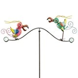 Gartenstecker - Gartenpendel Happy Birds - UV-beständiges und wetterfestes Metall - Motiv-Abmessung: 63 x 23 x 9 cm, Metallrohr-Höhe: 120cm ...