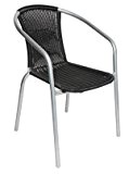 Gartenstuhl Stuhl Metall mit schwarzem Geflecht, stapelbar