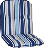 Gartenstuhlauflage Gartenstuhlkissen Sitzkissen Polster für Niedriglehner Gartenstühle Streifen hellblau, blau, weiss und beige