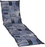 Gartenstuhlauflage Sitzkissen Polster für Gartenliegen in Jeans blau grau schwarz Premium Bezug aus 100% Baumwolle