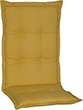 Gartenstuhlauflage Sitzkissen Polster Stuhlkissen für Hochlehner in gelb Premium Bezug aus 100% Baumwolle