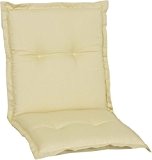 Gartenstuhlauflage Sitzkissen Polster Stuhlkissen für Niedriglehner in beige Premium Bezug aus 100% Baumwolle