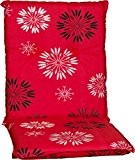 Gartenstuhlauflage Sitzkissen Polster Stuhlkissen für Niedriglehner in rot bedruckt mit floral Muster Pusteblume