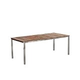 Gartentisch 200x90 cm - Teak - Edelstahltisch - Tisch - Esstisch - VIAREGGIO