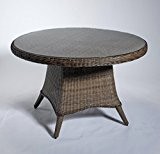Gartentisch 'Round' braun 120 cm Outdoortisch Beistelltisch Tisch rund Rattan