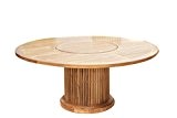 Gartentisch Tisch rund 200 cm Garten Dining-Tisch Esstisch Drehteller Teak FSC