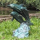 Gartentraum Bronze Wasserspeier mit Delfinen - Mauritius, Bronze