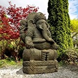 Gartentraum Ganesha Garten Steinfigur Unikat - Serpa, 100cm, Dunkelgrün