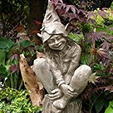Gartentraum Gartenfigur Elfe aus Steinguss - Fenea, Antikgrau
