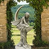 Gartentraum Große Steinguss Elfenfigur - Marianne, Antikgrau