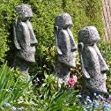Gartentraum Osterinsel Moai Kopf aus Stein für den Garten, Antikgrau