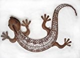 Gecko 71cm, aus Metall Rost-Optik