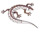 Gecko mit Dekoration aus Metall Rost Optik