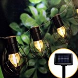 GESIMEI Solar Powered Rustikal Eisen Käfig Schnur Beleuchtung Innen / Draussen Retro Fee Laterne Beleuchtung Wasserdicht 10 LED Kunst Dekor ...