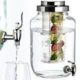 Getränkespender aus Glas (Fassungsvolumen 8 Liter) mit Eis- und Früchteeinsatz