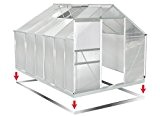 Gewächshaus Aluminium mit Stahlfundament 11,7m³ Treibhaus Glashaus Pflanzenhaus Tomatenhaus 6mm Platten L 375 x B 191 X H195cm