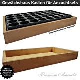 Gewächshaus Style-Box Beige GK5331H für GREEN24 Bewässerungswanne + Topfplatte - Buche Massivholz gewachst