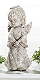 GILDE antike Engelsfigur Dekoengel Gartenengel Gartendeko im Steinlook, 18 cm