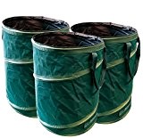 GloryTec Pop-Up Gartensack 3 x 170 Liter | Selbstaufstellende Gartenabfallsäcke aus extrem robustem Polyester Oxford 600D | Premium Pop-Up Laubsäcke ...