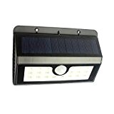 GOESWELL 20LEDs LED Solarleuchte PIR-Sensor Solarlampe Mit Bewegungsmelder Aussenleuchten Fluter Wasserdicht Wandleuchte für Außen ,Garten, Innenhof, Terrasse, (20LEDs)