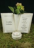Grabbuch mit Teelichthalter und Vase "In stillem Gedenken"