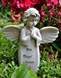 Grabschmuck Engel " Ein Engel schütze Dich " ein hübscher Stecker für die Grabschale, Maße: 18 x 12 cm