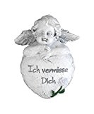Grabschmuck "Engel und Herz mit Inschrift" 10cm