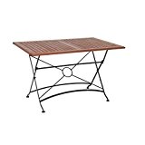 greemotion Outdoor-Klapptisch Borkum, 120 x 80 cm - Design-Gartentisch im Landhaus-Stil - Tisch klappbar aus Holz- & Stahl-Kombination - Holztisch ...