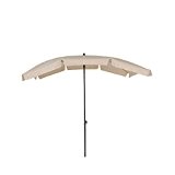 greemotion Sonnenschirm mit UV-Schutz - Balkonschirm in Beige-Grau - Gartenschirm knickbar - Terrassenschirm rechteckig - Outdoor-Schirm für Balkon, Terrasse & ...