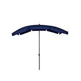 greemotion Sonnenschirm mit UV-Schutz - Balkonschirm in Blau-Grau - Gartenschirm knickbar - Terrassenschirm rechteckig - Outdoor-Schirm für Balkon, Terrasse & ...