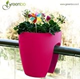 GREENBO Blumenkasten PINK /ROSA Railing & Deck Designer Planter Balkon-Pflanzgefäß Balkonkasten - auch in weiteren Farben bei uns erhältlich (keine ...