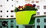 GREENBO XL Blumenkasten GRÜN aus Kunststoff - Balkonkasten Balkonpflanzkasten Balkon - auch in weiteren Farben bei uns erhältlich (keine Halterung ...