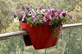 GREENBO XL Blumenkasten ROT aus Kunststoff - Balkonkasten Balkonpflanzkasten Balkon - auch in weiteren Farben bei uns erhältlich (keine Halterung ...