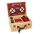 Greenfield Collection (GG020) Deluxe Blenhem Picknickkorb für 4 Personen, Weide, Futter in Royal Rot